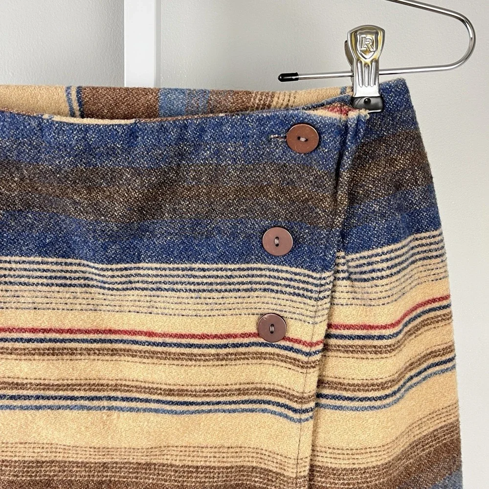 Tracy‎ Evans Vintage Wrap Skirt Womens S Wool Blend Western Boho Stripe